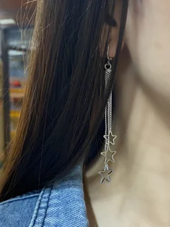 گوشواره آویز ۳ لاین ستاره