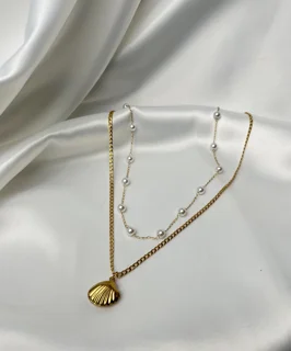 گردنبند دو لاین صدف