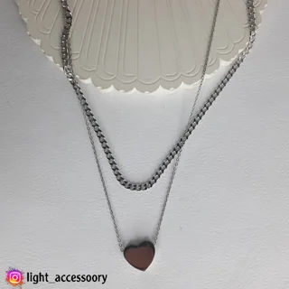 گردنبند دو لاین قلب