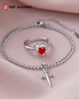 دستبند ست قلب و شمشیر