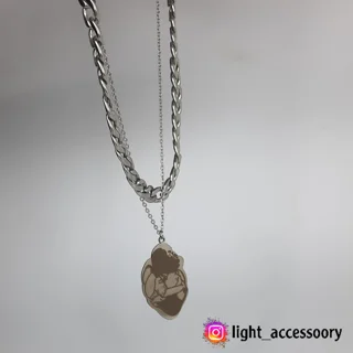 گردنبند دو لاین قلب آغوش