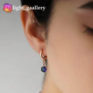 گوشواره نگین آبی