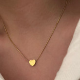گردنبند قلب 3 بعدی طلایی با زنجیر ماری نازک